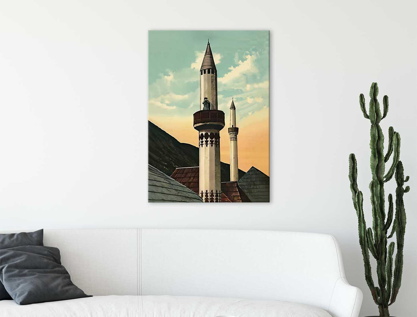 Ezan, Mujezin na Minaretu