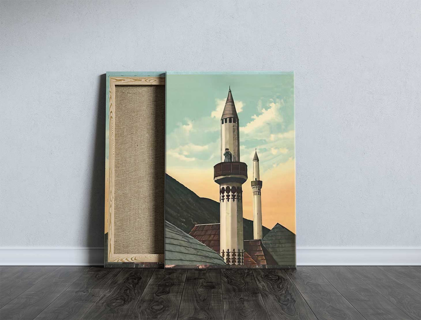 Ezan, Mujezin na Minaretu