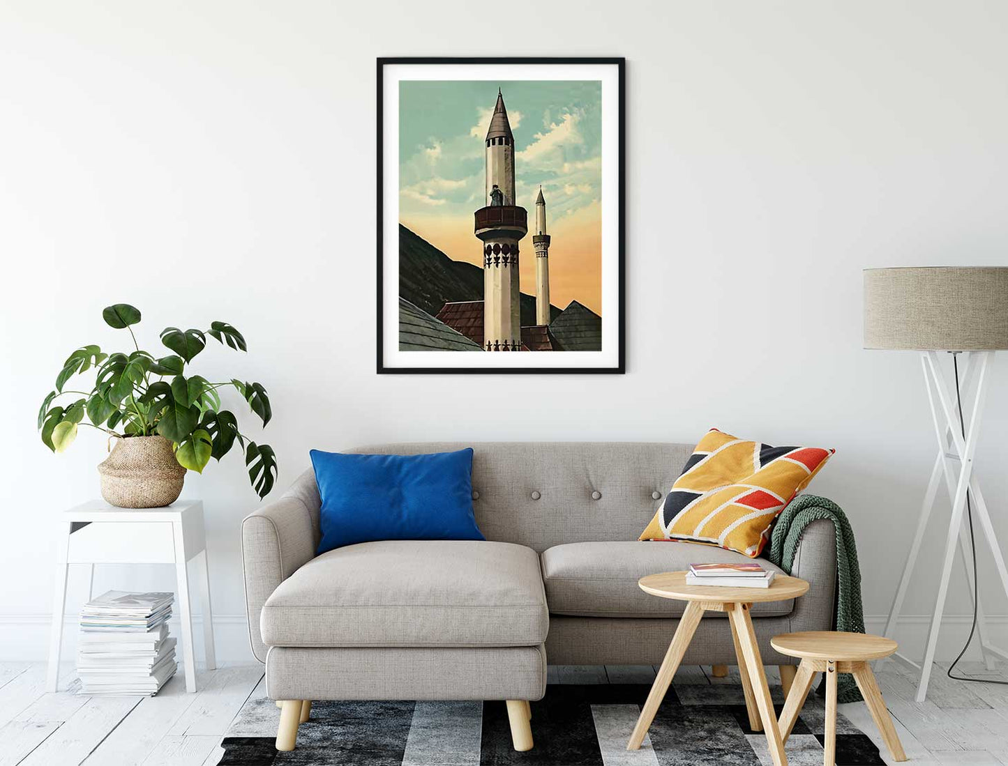 Ezan, Mujezin na Minaretu